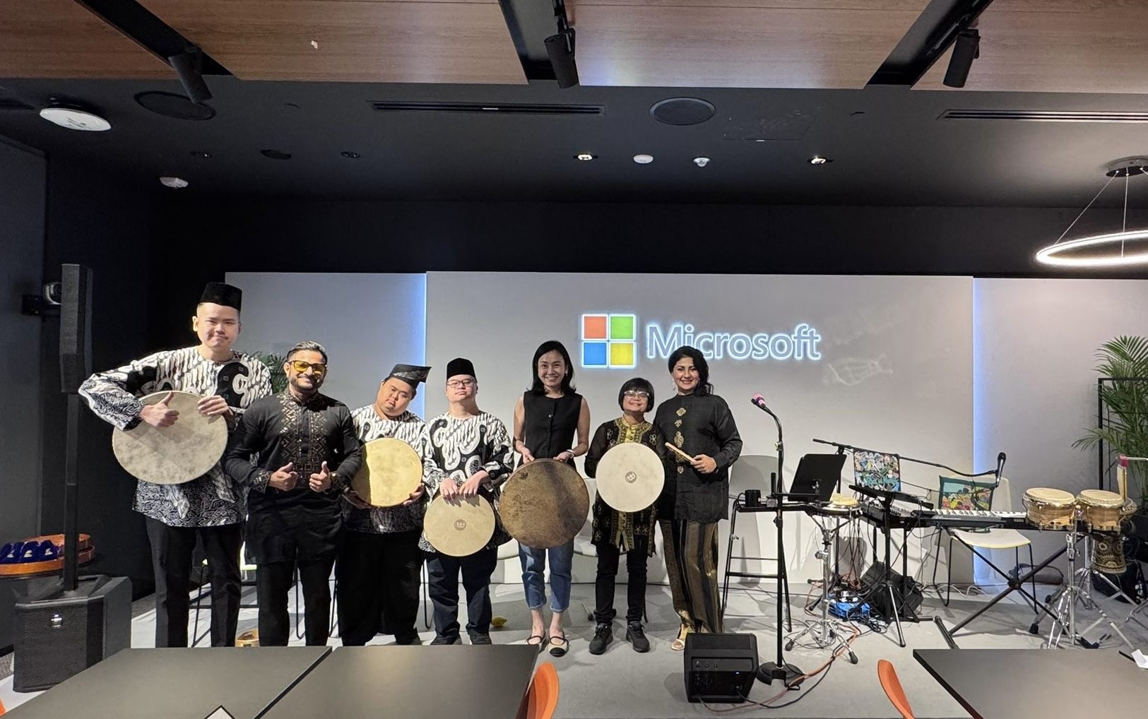 Drum Prodigy's inclusive ensemble performing live at a Microsoft corporate event